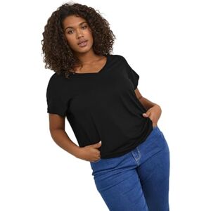 Kaffe Curve Plusstorlek T-shirt V-ringad kortärmad avslappnad passform, Svart djup, XL Stor Kaffe Curve Plusstorlek T-shirt V-ringad kortärmad avslappnad passform, Svart djup, XL Stor