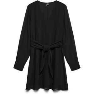VERO MODA Vmpearl Ls Short Dress WVN, svart, M VERO MODA Vmpearl Ls Short Dress WVN, svart, M
