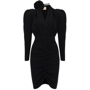 Swing Fashion svart klänning med djup urringning och virkad ros Laura Rose Storlek 36, svart, 36 Swing Fashion svart klänning med djup urringning och virkad ros Laura Rose Storlek 36, svart, 36