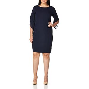DKNY womens Sheath With 3/4 Chiffon Sleeve Dress, Navy, 8 US DKNY womens Sheath With 3/4 Chiffon Sleeve Dress, Navy, 8 US