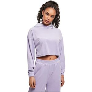 Urban Classics Dam Cropped Velvet Oversized Hoody huvtröja, Lavendel, XXL Urban Classics Dam Cropped Velvet Oversized Hoody huvtröja, Lavendel, XXL