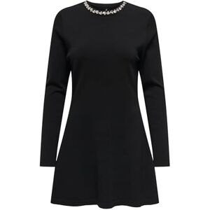 ONLY Onlmilla Ls Bling Dress at KNT, svart, XS ONLY Onlmilla Ls Bling Dress at KNT, svart, XS
