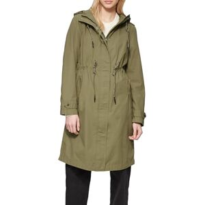 QS Dam parkas med huva av bomull – funktionell för fritid och övergång, Olivgrön, XS QS Dam parkas med huva av bomull – funktionell för fritid och övergång, Olivgrön, XS