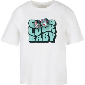 Tee dam T-shirt 'Good Luck Baby Te, avslappnad t-shirt med tryck fram för kvinnor, oversize passform, storlekar XS – 5XL, Vit, XL Tee dam T-shirt 'Good Luck Baby Te, avslappnad t-shirt med tryck fram för kvinnor, oversize passform, storlekar XS – 5XL, Vit, XL