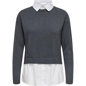 ONLY Onlpayson Ls Mix tröja KNT, Mörkgrå melange, XS ONLY Onlpayson Ls Mix tröja KNT, Mörkgrå melange, XS