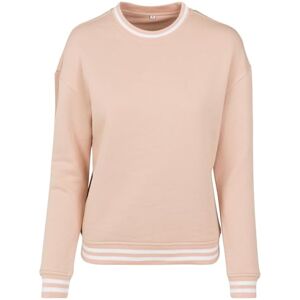 Build Your Brand Damsweatshirt, damer, college, crew-tröja, damtröja med ränder på manschetterna finns i 2 färger, storlekar XS – 5XL, Ljusros/vit, S Build Your Brand Damsweatshirt, damer, college, crew-tröja, damtröja med ränder på manschetterna finns i 2 färger, storlekar XS – 5XL, Ljusros/vit, S