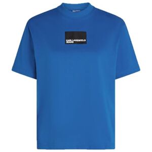 KARL LAGERFELD JEANS , Dam, Vanlig Kortärm Box Logo T-Shirt, Vanlig Fit, Blå, L KARL LAGERFELD JEANS , Dam, Vanlig Kortärm Box Logo T-Shirt, Vanlig Fit, Blå, L