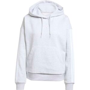 adidas dam Essentials 3-Stripes Fleece Hoodie Sweatshirt, light grey heather/white, M adidas dam Essentials 3-Stripes Fleece Hoodie Sweatshirt, light grey heather/white, M