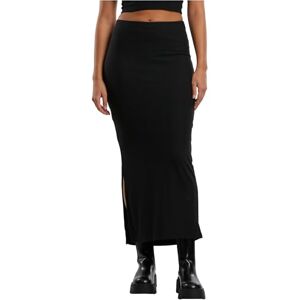 Urban Classics Rock Ladies Rib High Slit kjol, maxikjol med slits, 7/8 längd, smal passform, svart, M Urban Classics Rock Ladies Rib High Slit kjol, maxikjol med slits, 7/8 längd, smal passform, svart, M