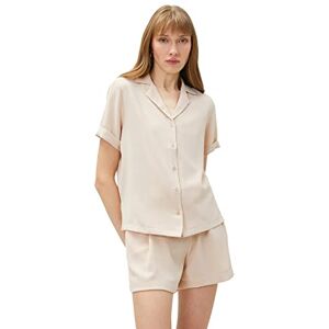 Koton Kortärmad jacka med nacke för kvinnor, Beige (050), 38 Koton Kortärmad jacka med nacke för kvinnor, Beige (050), 38