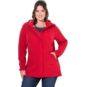 Ulla Popken Dam Hyprar Softshell-lång jacka, vattentät, A-linje, huvjacka, Salsa, 46-48 Ulla Popken Dam Hyprar Softshell-lång jacka, vattentät, A-linje, huvjacka, Salsa, 46-48