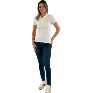 Tommy Jeans Tjw Slim Essential Polo SS Dw0dw20160 S/S, vit (Ecru), XS Dam, Vit (ekru), XS Tommy Jeans Tjw Slim Essential Polo SS Dw0dw20160 S/S, vit (Ecru), XS Dam, Vit (ekru), XS