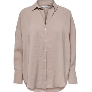 ONLY Onlzazima L/S lös skjorta WVN, Silver Mink, S ONLY Onlzazima L/S lös skjorta WVN, Silver Mink, S
