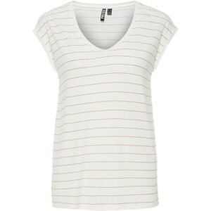 PIECES Pcbillo Tee Lurex Stripes Noos Bc, Ljus vit, XS PIECES Pcbillo Tee Lurex Stripes Noos Bc, Ljus vit, XS