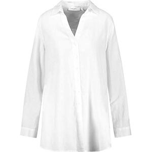 Weber Dam lång blus av linne med sidoslitsar lång ärm, manschetter, kramarm, armstångblus långärmad lång blus enfärgad, Vit/vit, 36 Weber Dam lång blus av linne med sidoslitsar lång ärm, manschetter, kramarm, armstångblus långärmad lång blus enfärgad, Vit/vit, 36