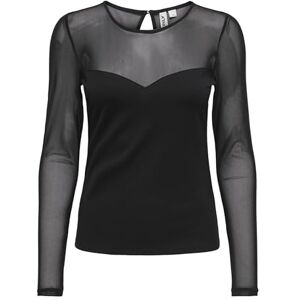 ONLY Onlheart-Becki L/S Mix Top WVN, svart, XS ONLY Onlheart-Becki L/S Mix Top WVN, svart, XS