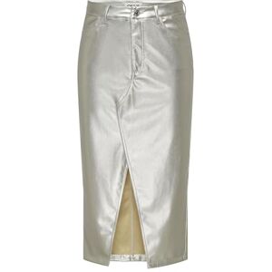 ONLY ONLLOLA-ELYNA HW Metal Long Skirt PNT, SILVER, M ONLY ONLLOLA-ELYNA HW Metal Long Skirt PNT, SILVER, M