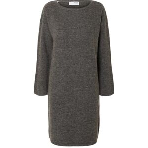 SELECTED FEMME Slflulu Ls Knit New O-Neck Dress Noos, Medium grå melerad, M SELECTED FEMME Slflulu Ls Knit New O-Neck Dress Noos, Medium grå melerad, M