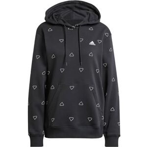 adidas Kvinnor Essentials Monogram Regular Fleece Graphic Hoodie, black, M adidas Kvinnor Essentials Monogram Regular Fleece Graphic Hoodie, black, M
