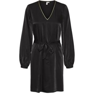 VERO MODA VMRIKKA L/S Short Dress WVN BTQ GA, Svart/detalj: guld halskant, M VERO MODA VMRIKKA L/S Short Dress WVN BTQ GA, Svart/detalj: guld halskant, M