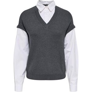 ONLY Vest Onlpayson LS Polo Mix Knt Väst, Mörkgrå Melerad, M Dam, Mörkgrå, M ONLY Vest Onlpayson LS Polo Mix Knt Väst, Mörkgrå Melerad, M Dam, Mörkgrå, M