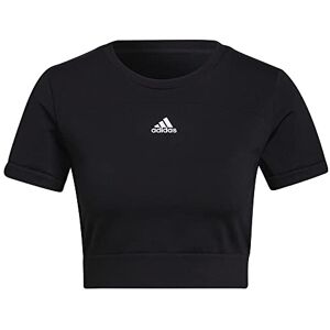 adidas Kvinnors W SML FIT T-shirt, svart/vit, L adidas Kvinnors W SML FIT T-shirt, svart/vit, L