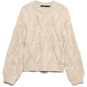 VERO MODA Vmzenia Ls O-hals stitch tröja, Björk, M VERO MODA Vmzenia Ls O-hals stitch tröja, Björk, M