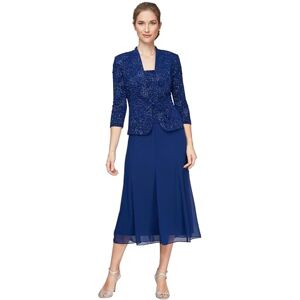 Alex Evenings Women's Tea Length Jacket Dress, Perfect for Weddings, Formal Events Regular Sizes, Electric Blue, 8 Petite Alex Evenings Women's Tea Length Jacket Dress, Perfect for Weddings, Formal Events Regular Sizes, Electric Blue, 8 Petite