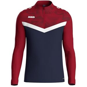JAKO Ikonisk unisex ziptop ikonisk, marinblå/chiliröd, M JAKO Ikonisk unisex ziptop ikonisk, marinblå/chiliröd, M