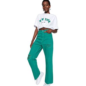 Trendyol Damjeans, hög midja, 90-tal, breda ben, grön, 40, gRÖN, 66 SE Trendyol Damjeans, hög midja, 90-tal, breda ben, grön, 40, gRÖN, 66 SE