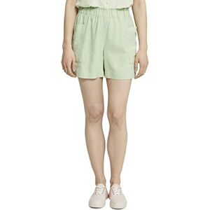 TOM TAILOR Denim Damer paperbag shorts linne 1020322, 26677 Light Dusty Green, XL TOM TAILOR Denim Damer paperbag shorts linne 1020322, 26677 Light Dusty Green, XL