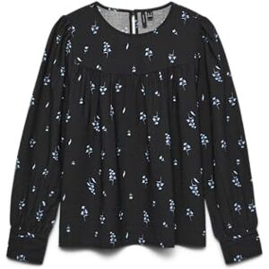 VERO MODA Vmsonja Polly Ls Top WVN Ga, svart, L VERO MODA Vmsonja Polly Ls Top WVN Ga, svart, L