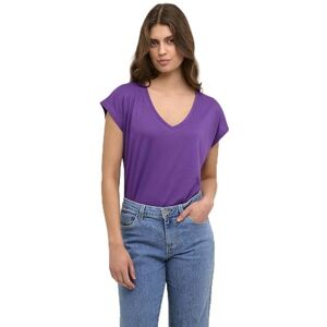 KAFFE Dam Basic T-shirt klassisk design med v-ringning super mjuk, Ljus lila, Small KAFFE Dam Basic T-shirt klassisk design med v-ringning super mjuk, Ljus lila, Small