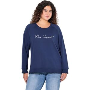 Ulla Popken dam stora storlekar överdimensionerade plus size tröja, ny casual, rund hals, långärmad 834414, Bläckblå, 46-48 Ulla Popken dam stora storlekar överdimensionerade plus size tröja, ny casual, rund hals, långärmad 834414, Bläckblå, 46-48