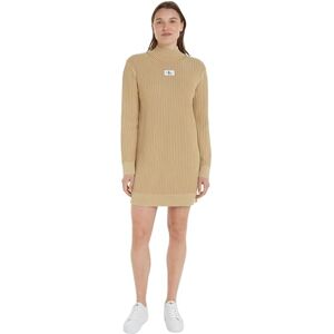 Calvin Jeans Tvättad Monologo tröjklänning för kvinnor, Varm sand, M Calvin Jeans Tvättad Monologo tröjklänning för kvinnor, Varm sand, M