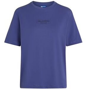 KARL LAGERFELD JEANS , Dam, Vanlig Kortärm Outline Logo T-Shirt, Vanlig Fit, Blå, XS KARL LAGERFELD JEANS , Dam, Vanlig Kortärm Outline Logo T-Shirt, Vanlig Fit, Blå, XS