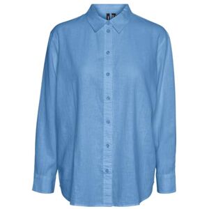 VERO MODA VMLINN LS skjorta WVN NOOS, Bonnie blå, M VERO MODA VMLINN LS skjorta WVN NOOS, Bonnie blå, M