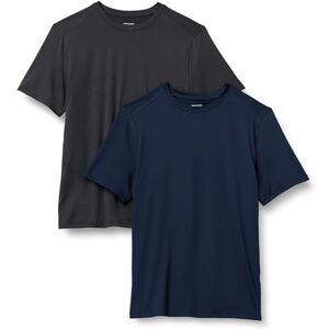 Amazon Essentials aktiv snabbtorkande teknik stretch lätt kortärmad t-shirt, paket med 2, ljung grafit/marinblå, Large Amazon Essentials aktiv snabbtorkande teknik stretch lätt kortärmad t-shirt, paket med 2, ljung grafit/marinblå, Large