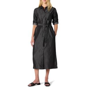 Amazon Essentials dam normal passform denim Chambray långärmad midi-klänning med knappar, Svart (Black Wash), XS Amazon Essentials dam normal passform denim Chambray långärmad midi-klänning med knappar, Svart (Black Wash), XS