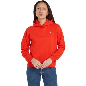 Calvin jeans dam Ck Embro emblem vanlig huvtröja, Eldig röd, XS Calvin jeans dam Ck Embro emblem vanlig huvtröja, Eldig röd, XS