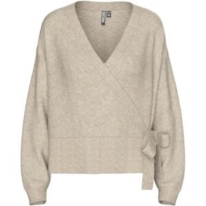 PIECES Pcmalou Ls Wrap stickad kofta Noos Bc, taupe grå, XXL PIECES Pcmalou Ls Wrap stickad kofta Noos Bc, taupe grå, XXL