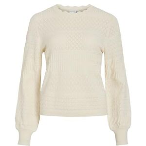 Vila Vimilos L/S O-Neck Pointelle Top – Noos, Viskande vit, XL Vila Vimilos L/S O-Neck Pointelle Top – Noos, Viskande vit, XL