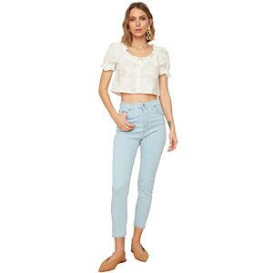 Trendyol Dam lätt hög midja skinny jeans, klar blå, 44 Trendyol Dam lätt hög midja skinny jeans, klar blå, 44