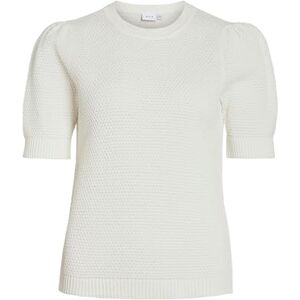 Vila VIDALO O-hals S/S stickad TOP/SU – NOOS, vit alysum, S Vila VIDALO O-hals S/S stickad TOP/SU – NOOS, vit alysum, S