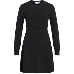 Vila Vikerry O-neck stickad klänning – Noos, Svart skönhet, S Vila Vikerry O-neck stickad klänning – Noos, Svart skönhet, S