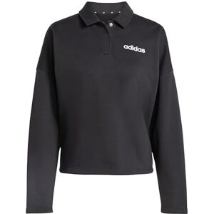adidas Kobiety ESSENTIALS LINEAR FLEECE POLO SWEATSHIRT, black/white, XL adidas Kobiety ESSENTIALS LINEAR FLEECE POLO SWEATSHIRT, black/white, XL