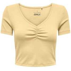 ONLY Onlbetty Life S/S Scallop V-hals Cc JRS, Solljus, M ONLY Onlbetty Life S/S Scallop V-hals Cc JRS, Solljus, M