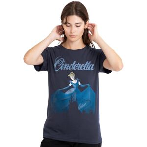 Cinderella Askungen ikon silhuetter med vintage klänning dam t-shirt, djup marinblå, medium, Djup marinblå, M Cinderella Askungen ikon silhuetter med vintage klänning dam t-shirt, djup marinblå, medium, Djup marinblå, M