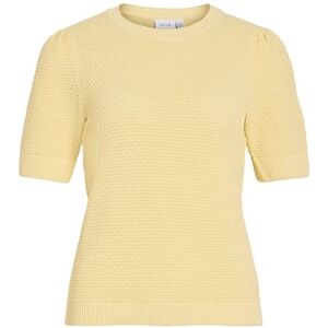 Vila Vidalo O-neck S/S stickad topp – Noos, Pastellgul, XS Vila Vidalo O-neck S/S stickad topp – Noos, Pastellgul, XS