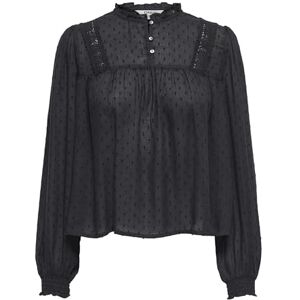 ONLY Onlpelia Life Ls Dobby Top WVN, svart, S ONLY Onlpelia Life Ls Dobby Top WVN, svart, S